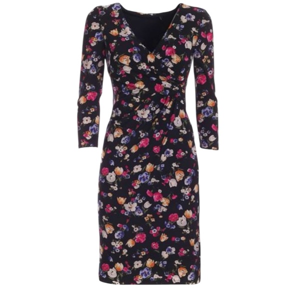 LAUREN RALPH LAUREN Cleora Front Twist Sheath Dress V-Neck 3/4 Sleeve NWT - Picture 5 of 12